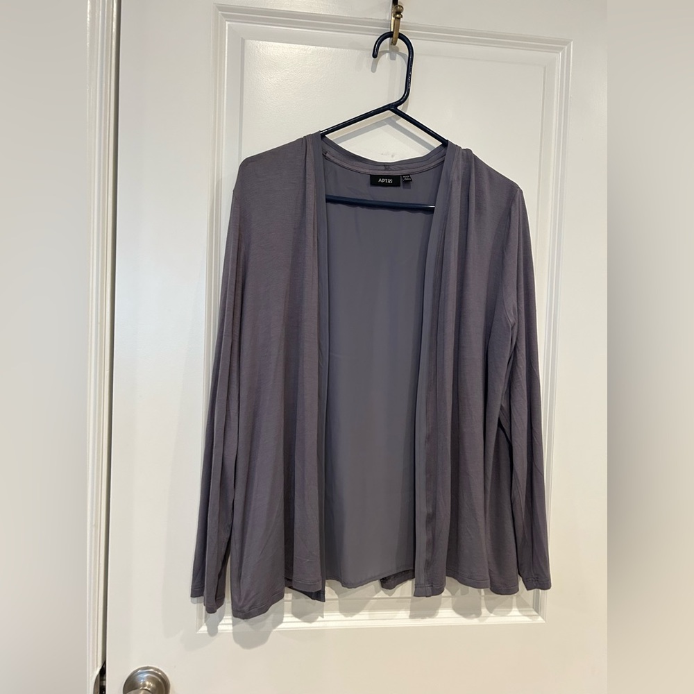 Apt. 9 Gray Open Front Cardigan PXL